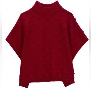 Carter's Red Knit Mock Turtleneck Poncho
